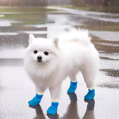 オールシーズン犬用ソックスシューズ 防水防汚 滑り止め 耐摩耗 脱げにくい マジックテープ固定 柔らかニット 軽量 通気性 天然ゴムソフトソール 着脱簡単 お散歩 汚れ防止 ケガ保護 寒さ対策 小型犬 中型犬 大型犬対応-Giipet