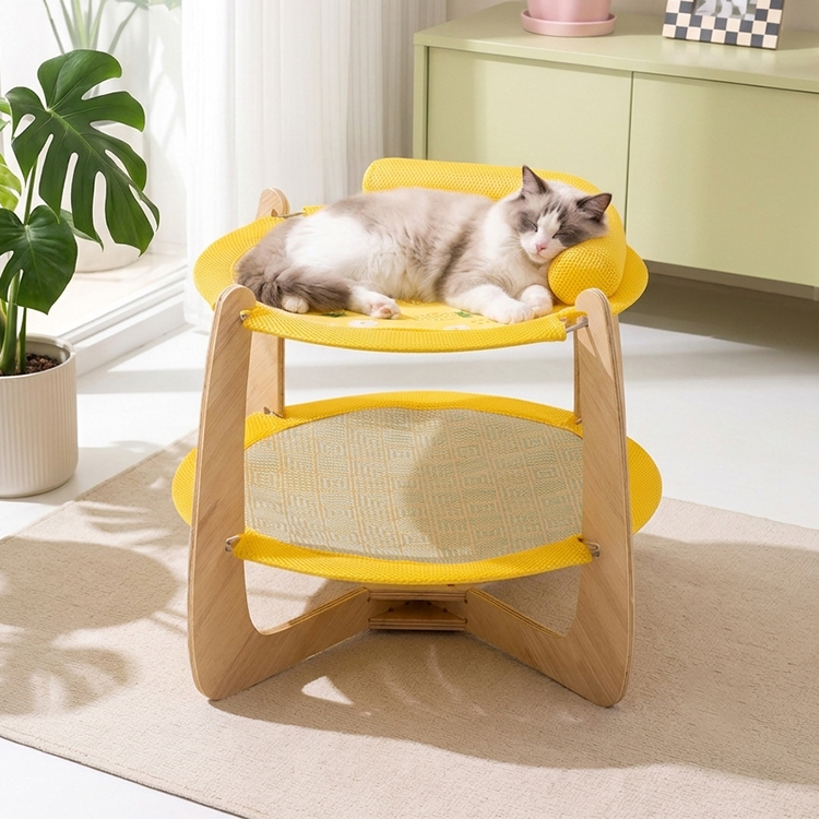 離地型ドーパミンカラーペットベッド 犬用 コット リバーシブル 猫ベッド 脚付き 組立簡単 工具不要 木製 通气性抜群 湿気対策 カビ防止 高耐荷重 安定構造 大型猫 小型犬 洗える 四季通用 オールシーズン ペットコット ペット用品