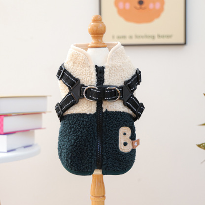 ハーネス一体型ドッグウェア 冬用 極暖シープボア 裏フリース 犬服 着る毛布 防寒保温 寒さ対策 スタンドネック 背中開きジッパー 3秒装着 頭を通さない ストレスゼロ 着脱簡単 ダブルDカン 反射材 夜道も安心 脱げにくい 上質刺繍 高級感 写真映え 丸洗いOK 洗濯機対応 小型犬 中型犬 大型犬