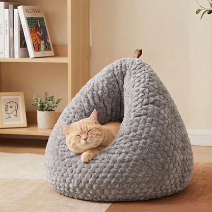 ぷりぷり鶏のお尻形ドームベッド ペットベッド 猫ハウス 犬ベッド 冬用 極厚 短毛フリース ふわもこ 暖かい 保温 防寒 密閉式 体圧分散 高反発 へたりにくい 変形しない 広々深型 大容量 10kg以内 小型犬 大型猫 手提げ 移動簡単 ぐっすり眠れる安心感