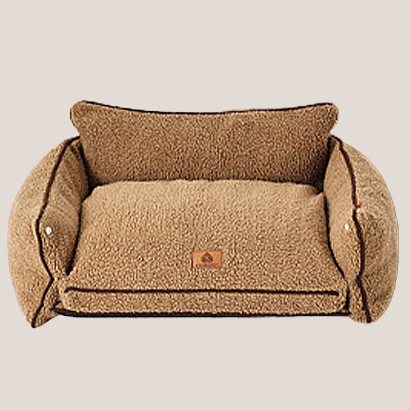 ボア生地ペット用ソファー ぐっすり快眠 ふわふわ蓄熱保温 丸洗い可能 滑り止め付き 猫・犬用 3サイズ展開 パールコットン 無毒無臭 脊椎サポート 汚れ・抜け毛対策 洗える 分解可能 ズレ防止 寒さ対策 オールシーズン-Giipet