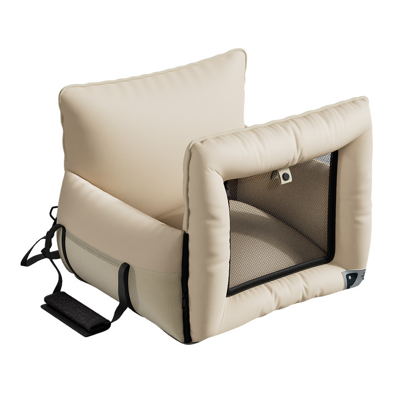 ドライブボックス ペット用 3WAY 車載ベッド ファーストクラスの乗り心地 車酔い軽減 振動吸収 高反発 飛び出し防止 固定ベルト付き 急発進・急停止も安心 サイドポケット付き 通気性メッシュ お手入れ簡単 清洁 小型犬 猫