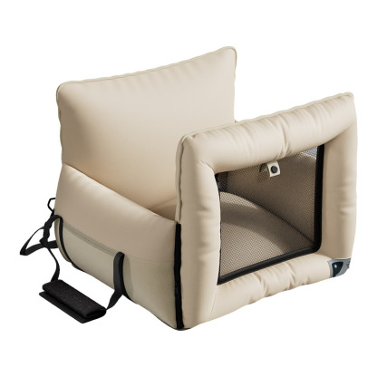 ドライブボックス ペット用 3WAY 車載ベッド ファーストクラスの乗り心地 車酔い軽減 振動吸収 高反発 飛び出し防止 固定ベルト付き 急発進・急停止も安心 サイドポケット付き 通気性メッシュ お手入れ簡単 清洁 小型犬 猫