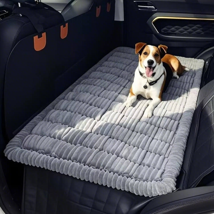 車内室内兼用ペットマット フランネル厚手 ふわふわ オールシーズン快適 保温&通気性抜群 丸洗いOK 型崩れせず長持ち 滑り止め 体圧分散 関節サポート キズ汚れ抜け毛防止 後部座席ソファ対応 安心安全 無蛍光剤 犬猫兼用-Giipet