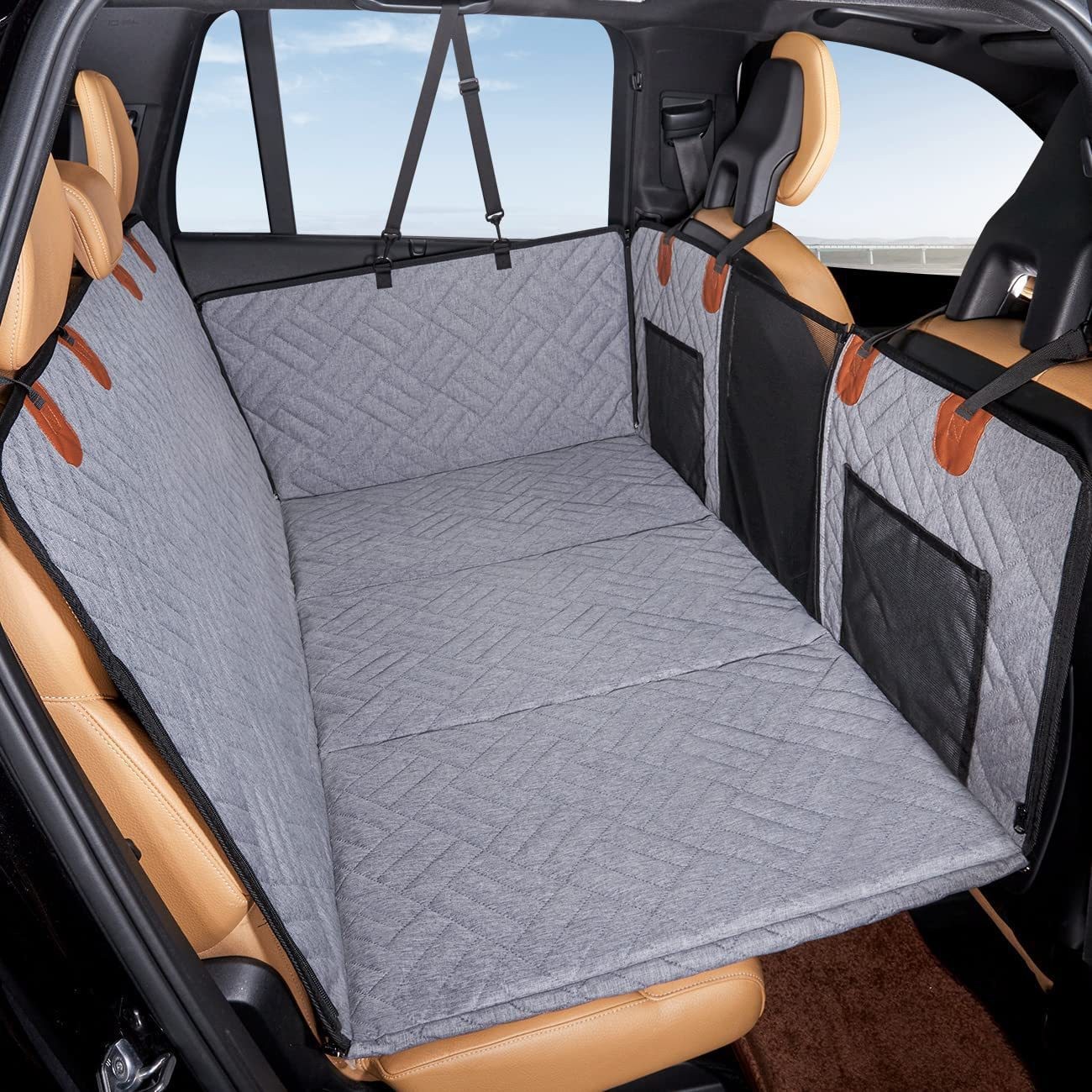 Giipet-ペット用ドライブシート 犬 車 シート ペット用ドライブシート 全車種対応 防水 滑止め 傷つきにくい 取り付け簡単 折り畳み式 高い安定性 掃除しやすい 後部座席 ハンモックスタイル 