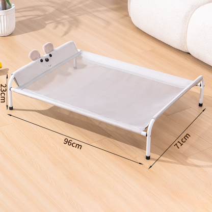 ペット用脚付きメッシュベッド 寝床 丈夫で長持ち 高耐荷重 洗える 防湿 犬用 猫用 小型犬 中型犬 大型犬対応 年中使える 湿気防止 通気快適 高品質メッシュ布 頑丈フレーム 皮膚病防止 簡単お手入れ オールシーズン-Giipet