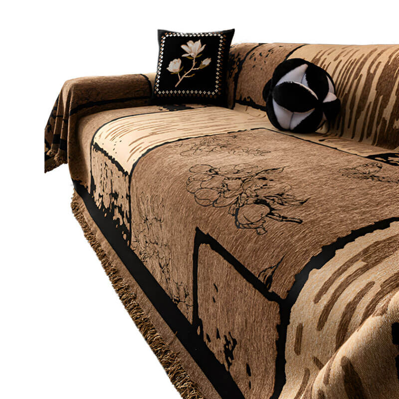 ヴィンテージ厚手ソファカバー マルチカバー シェニール  洗える 犬猫対策 防汚 静電気防止 毛がつきにくい ズレにくい 全面保護 ホルムアルデヒド未検出 上品 高見え とろけるような肌触り オールシーズン対応-Giipet