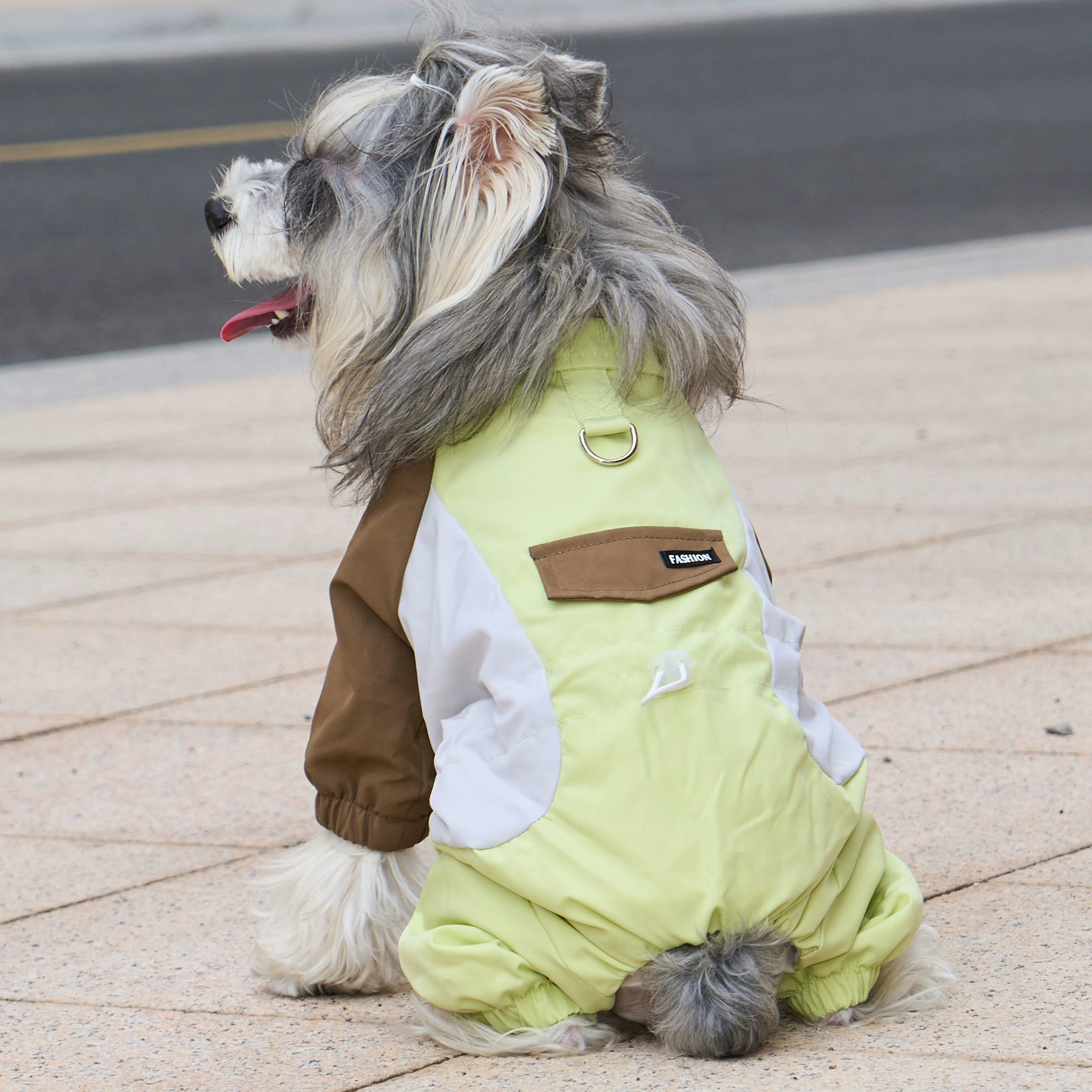 小型犬用 犬服つなぎ 秋冬 裏起毛 ぽかぽか 防寒保温 蓄熱 撥水 防水 防風 防汚 四脚フルカバー リードフック付き ジッパー式で着脱簡単 夜間反射材で夜散歩も安心 動きを邪魔しない ずれにくい ぴったりフィット ドッグウェア-Giipet