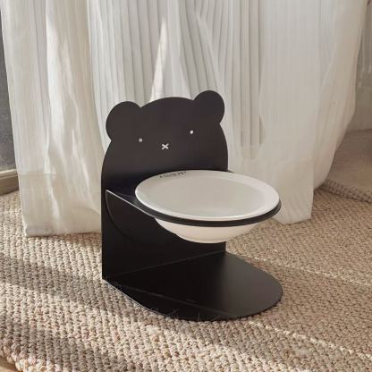 磁石付きセラミック製ペット用食器 分体式デザイン 角度＆高さ調節可能 首の負担軽減 丸洗い 滑り止め 食事姿勢最適 小型犬 子猫 シニア猫 マンチカン ペルシャ猫対応 耐久性抜群 高級感 汚れにくい 衛生 安心安全-Giipet