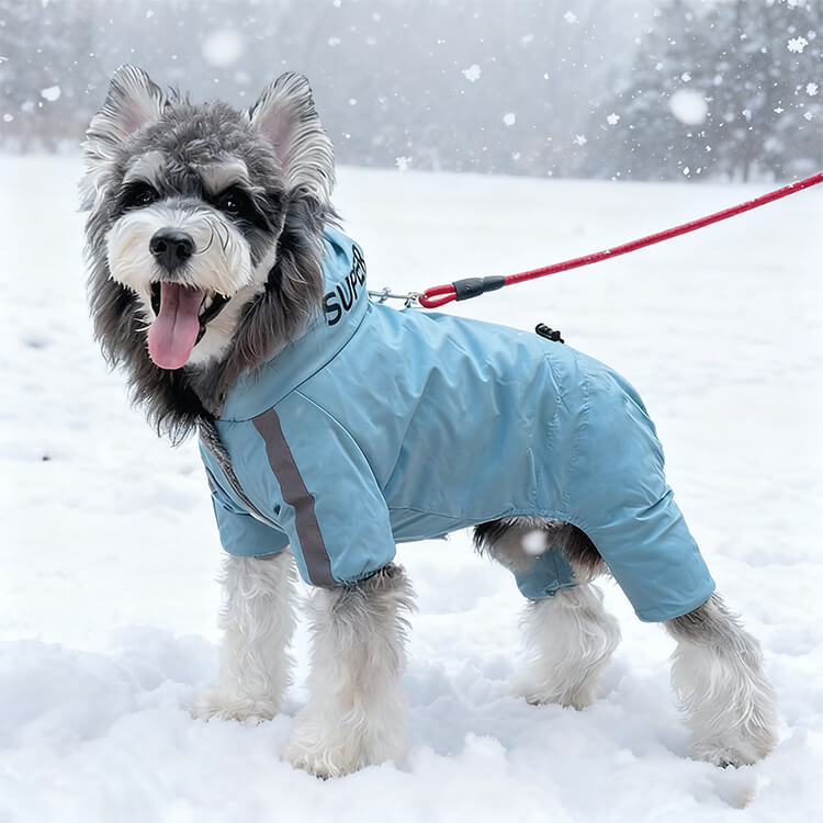 犬用防寒防水ジャケット 秋冬用 極寒対応 ドッグウェア コート アウター 1枚4役 高機能 反射材 リード付き ふわふわ裏起毛 防風 防雪 完全防水 ウォータープルーフ 保温 汚れ防止 泥はね防止 寒さ対策 お散歩 フード付き 小型犬 中型犬 大型犬 S～2XL-Giipet