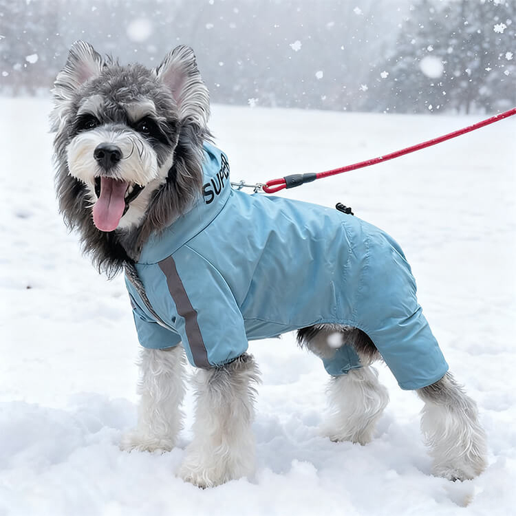犬用防寒防水ジャケット 秋冬用 極寒対応 ドッグウェア コート アウター 1枚4役 高機能 反射材 リード付き ふわふわ裏起毛 防風 防雪 完全防水 ウォータープルーフ 保温 汚れ防止 泥はね防止 寒さ対策 お散歩 フード付き 小型犬 中型犬 大型犬 S～2XL-Giipet