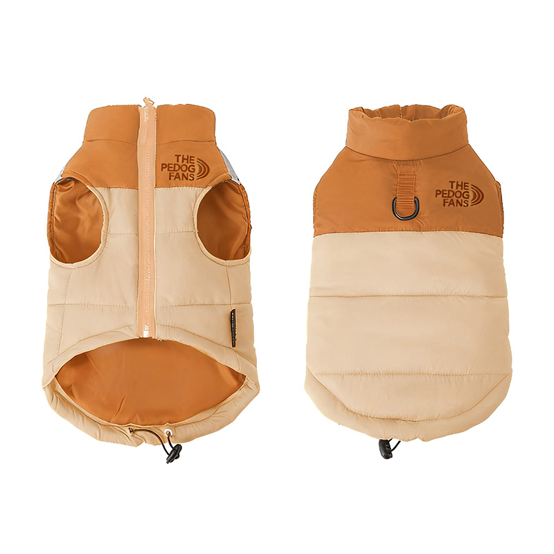 秋冬犬用ダウン風ベスト 完全防水 極暖 撥水加工 ドッグウェア 軽量 保温 防寒コート 1秒着脱 フロントジッパー 反射材 静電気防止 サイズ調節 Dリング付き 小型犬 中型犬 大型犬 ジャケット-Giipet