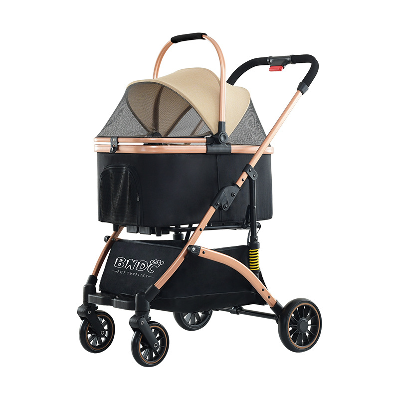 Giipet-4輪ペットカート 分離型 ペットバギー ワンタッチ 折りたたみ 多機能 犬用ベビーカー 小型犬 中型犬 猫 散歩