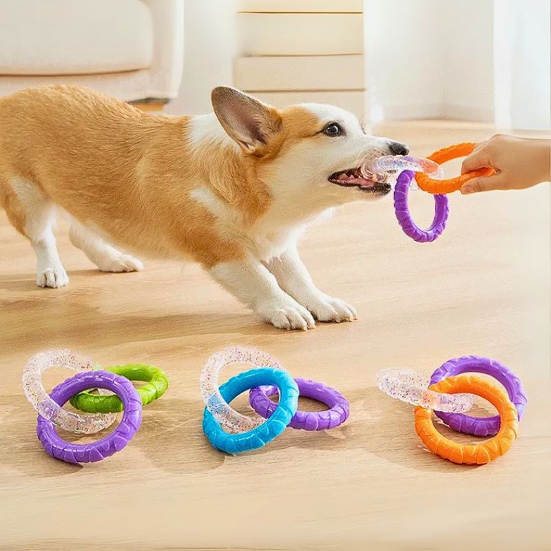 犬用噛むおもちゃ TPR耐久素材 デンタルケア 歯を傷つけない 無臭 安全 破壊されにくい ストレス発散 引っ張りっこおもちゃ 大小型犬対応 お手入れ簡単 多色展開