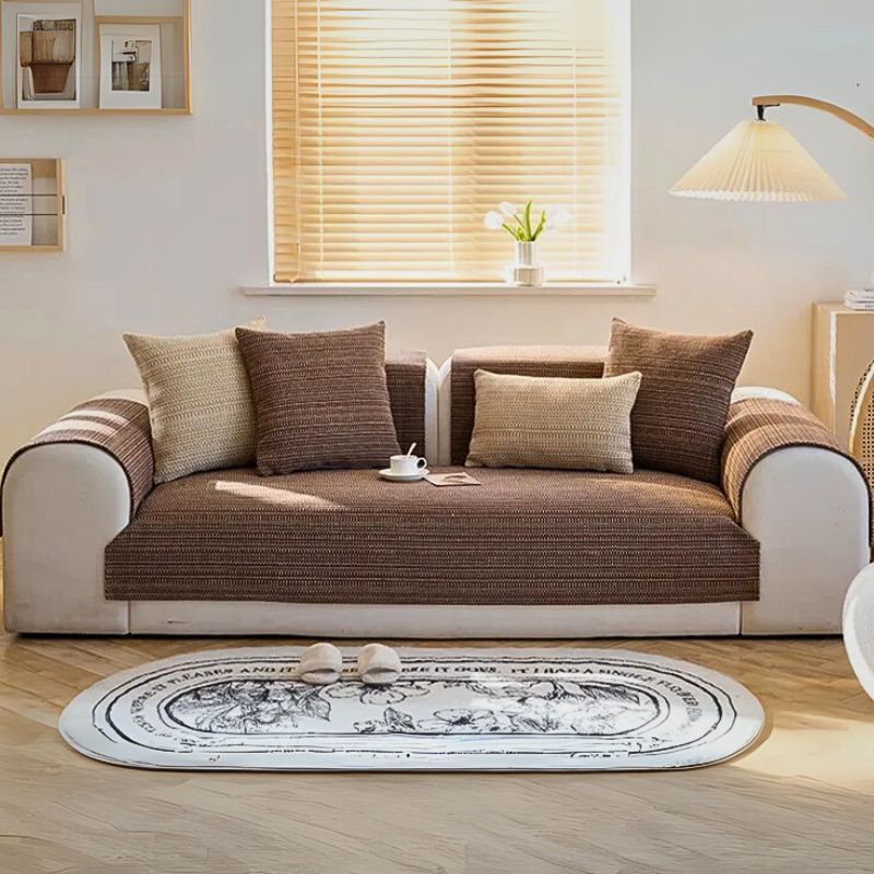 コットンリネン織りソファーシート 座面・背もたれ用 オールシーズン快適 通気性抜群 耐久性 厚手 和風手織り調デザイン 夏涼しく冬暖かい 色落ち防止 汚れにくい 洗濯機対応 ソファー保護カバー 多色展開-Giipet