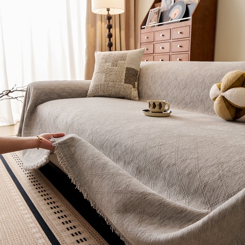 ダイヤモンド柄 ソファスロー 凹凸加工  3人掛け ジャガード織り マルチカバー シェニール 厚手 引っ掻きに強い 爪とぎ防止 汚れ防止 リバーシブル 北欧 おしゃれ 肘あり 肘なし 春夏秋冬 丸洗いOK 5色展開