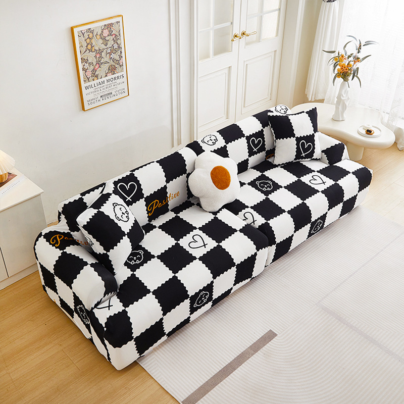 北欧涼感ソファカバー 幾何学アート 暑さ対策 ひんやり 接触冷感 レトロモダン  おしゃれ 伸縮性抜群 ストレッチ ペット対応 傷防止 引っかきに強い 毛がつきにくい 丸洗いOK ソファー保護カバー 蒸れない