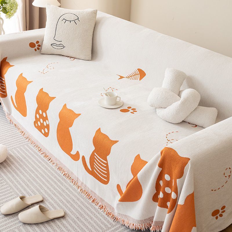 【检查价格后上架】猫柄シェニールソファカバー 高品質 オールシーズン 柔らか肌触り 吸湿通気 耐久性抜群 汚れ防止 猫犬対策 ソファ保護カバー マルチカバー 多色展開 エレガントデザイン 環境に優しい