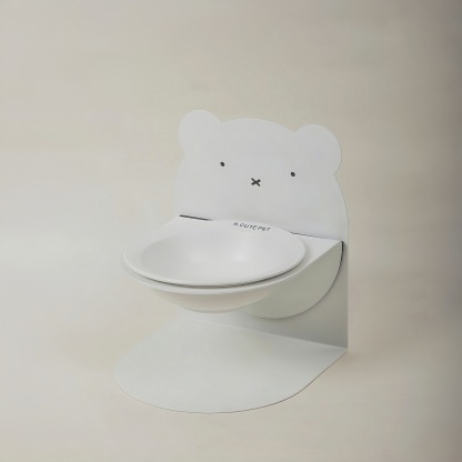 磁石付きセラミック製ペット用食器 分体式デザイン 角度＆高さ調節可能 首の負担軽減 丸洗い 滑り止め 食事姿勢最適 小型犬 子猫 シニア猫 マンチカン ペルシャ猫対応 耐久性抜群 高級感 汚れにくい 衛生 安心安全-Giipet