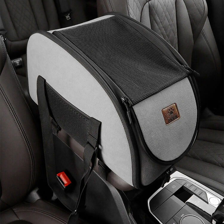 ペット用車載シート ドライブボックス 犬 猫 車用ペットシート メッシュカバー付き 通气性抜群 蒸れない 飛び出し防止 折り畳み可能 収納ポケット付き ドライブケージ 汚れ防止 お出かけ 助手席 後部座席対応