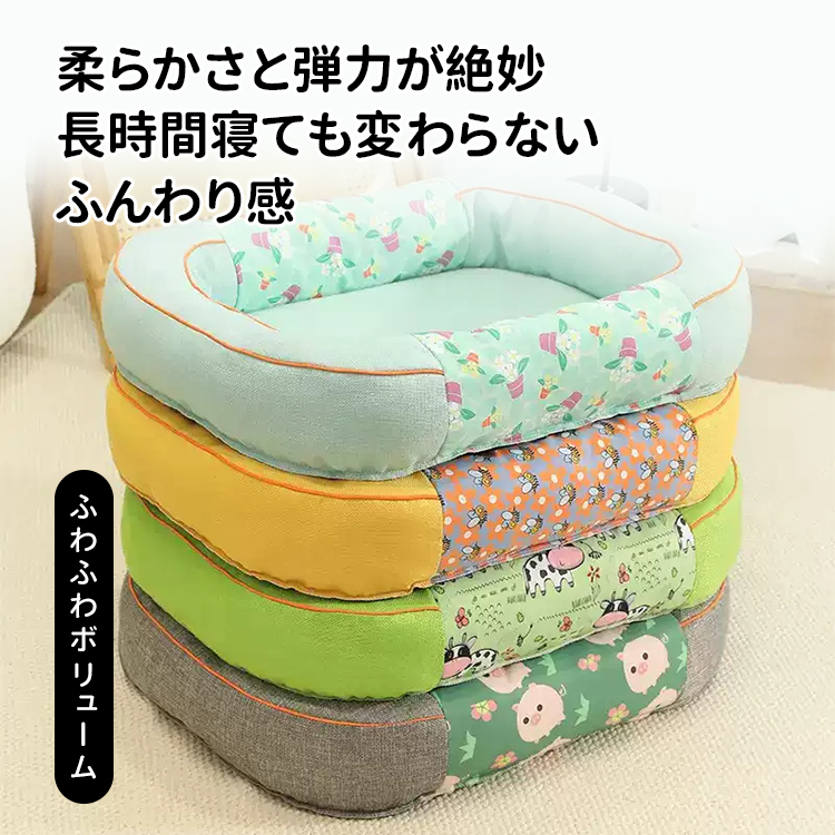 giipet-ボックス形状の高反発綿麻製ペット四季用ベッド