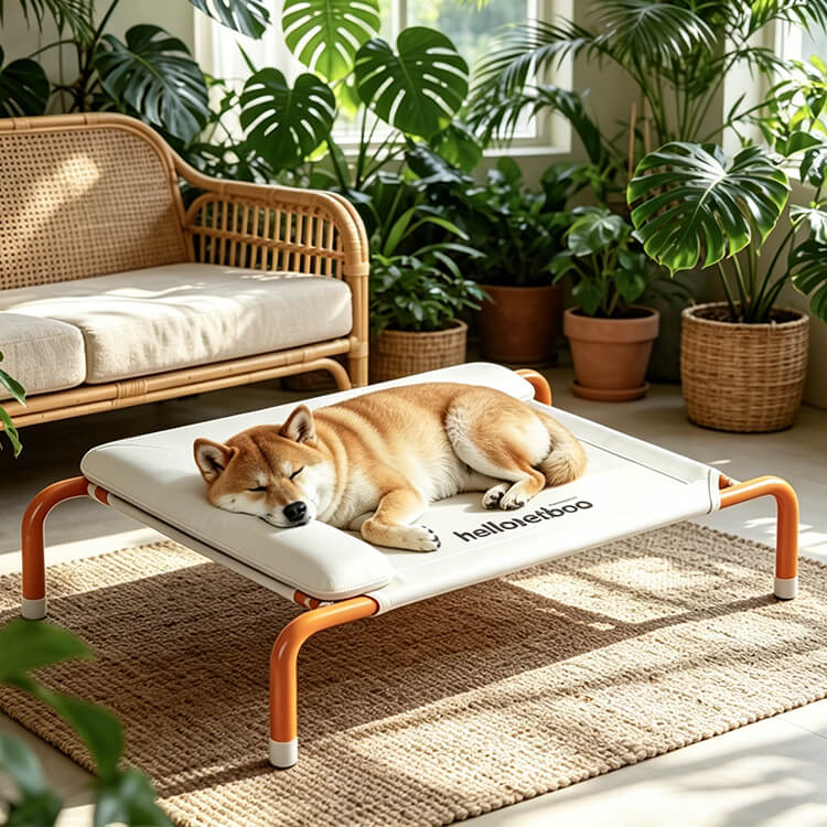 浮遊式ペットコット 犬 猫 通気性ペットベッド スタンド キャンプベッド 首サポート 接触冷感 湿気防止 下痢予防 暑さ対策 硬質スチールパイプ 耐荷重抜群 安定性 組み立て簡単 アウトドア 室内 2色展開
