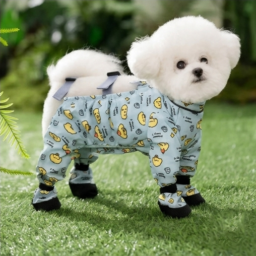 小型犬用フルカバーオールドッグウェア 犬 レインコート 四脚 泥除け 汚れ防止 防水 撥水 防ダニ リード穴付き お散歩 お風呂不要 足まで保護 つなぎ ロンパース 春夏秋冬 オールシーズン 厚手 フリース 選べる4タイプ