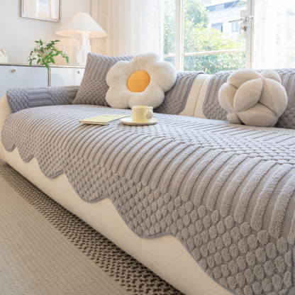 ソファーカバー 厚手 フランネル ミルクファブリック もこもこ ふわふわ 蓄熱保温 あったか 秋冬用 滑り止め ズレない 洗濯機OK 丸洗い 猫の爪に強い ペット対策 毛玉防止 抜け毛なし 取り付け簡単 多サイズ展開-Giipet