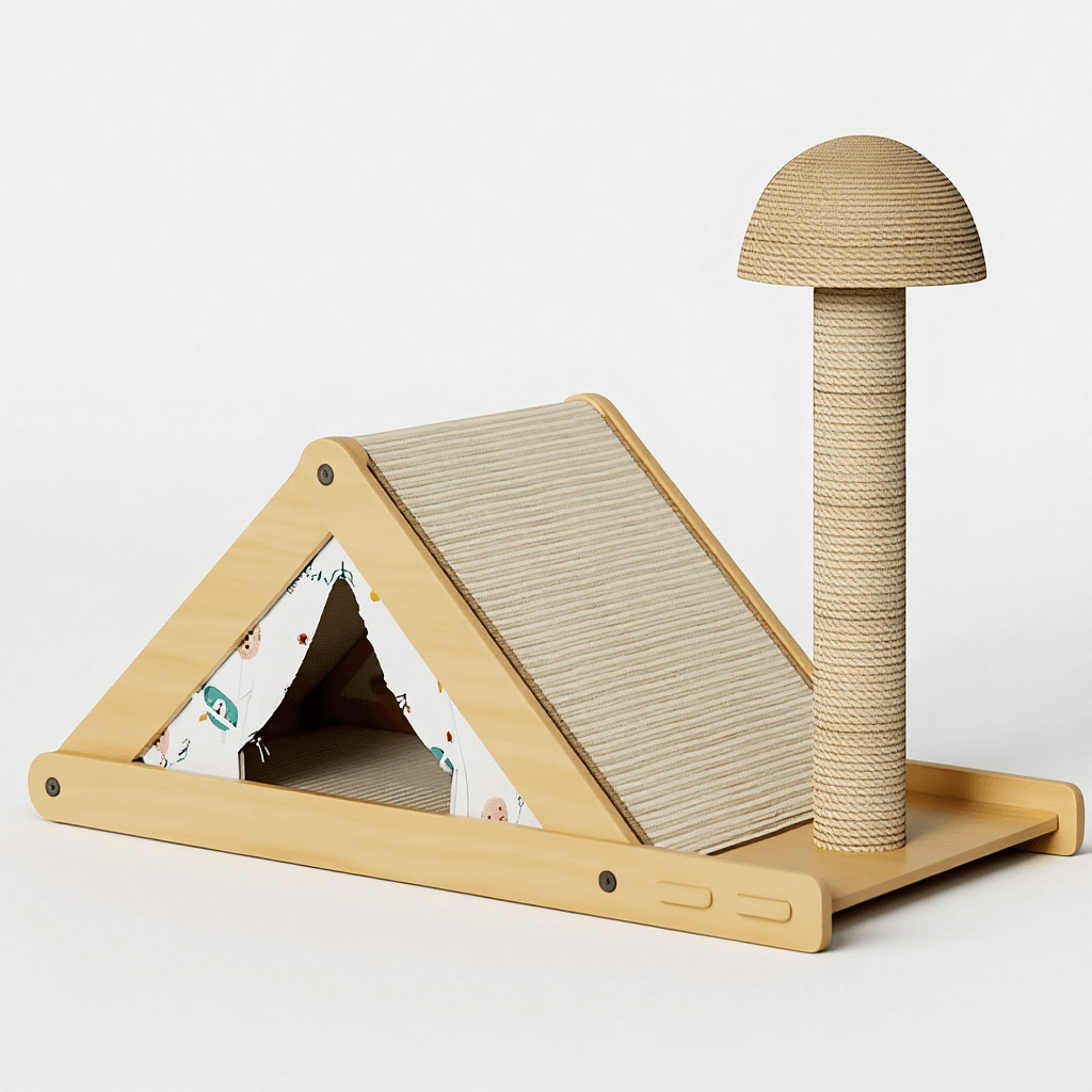 多機能ジュートキャットハウス 爪とぎ一体型 保温防風 耐摩耗・耐引っかき 天然麻素材 頑丈で長持ち ストレス解消・遊び・くつろぎ・寝る 猫用ハウス ねこハウス キャットタワー 爪とぎポール 隠れ家 ドーム型 おしゃれ オールシーズン