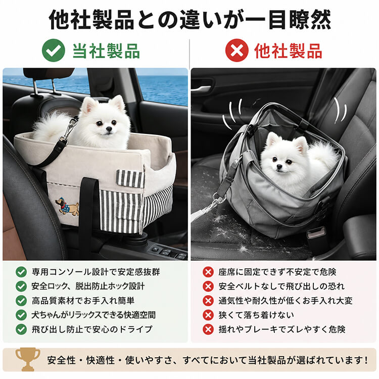 ドライブベッド・ボックス｜飛び出し防止・固定ベルト付き・洗える｜車