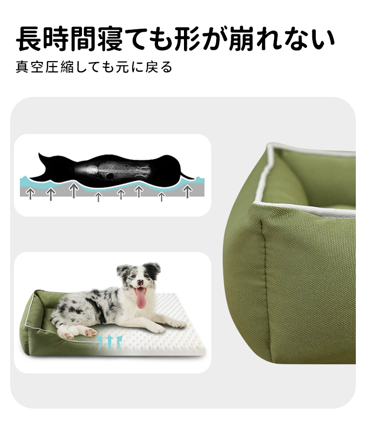 耐噛み防水ペットベッド 900Dオックスフォード布製 犬猫兼用 高弾性PP
