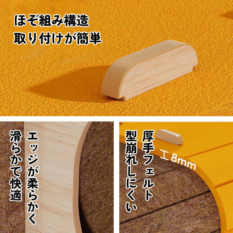 giipet-二重構造实木フェルト耐久性キャットトンネル