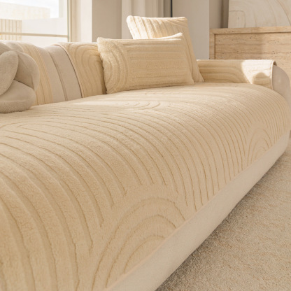 ふわもこソファカバー マルチカバー 厚手 シェニール ジャガード織り 秋冬暖かい 保温蓄熱 とろける肌触り 爪とぎ防止 毛玉にならない 引っ掻きに強い 洗える 丸洗いOK 滑り止め ズレない 耐久性 耐摩耗 北欧 おしゃれ 簡単設置 1人~3人掛け 座面 背もたれ アームレスト対応-Giipet