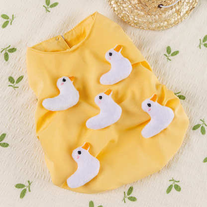 立体アヒルちゃんペット服 立体デザイン 可愛い ふわふわ 肌触り優しい イエロー 元気いっぱい 犬 猫 誕生日 ギフト プレゼント お祝い SNS映え 写真撮影 柔らかい 癒し 人気 ペット用品