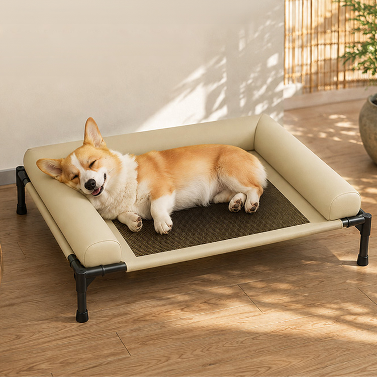 三面囲みペットコット 夏用 キャンプベッド 犬 猫 脚付き ドッグコット