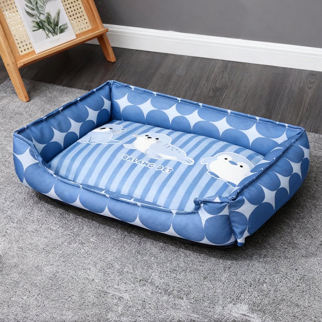 クールタッチ 四角ベッド 犬 猫 四角型 防水 耐久性抜群 高反発 脊椎保護 腰痛対策 耐摩耗 噛み付きに強い 滑り止め 通気性 暑さ対策 洗える 丈夫 長持ち 室内用 中 小型犬 クールベッド