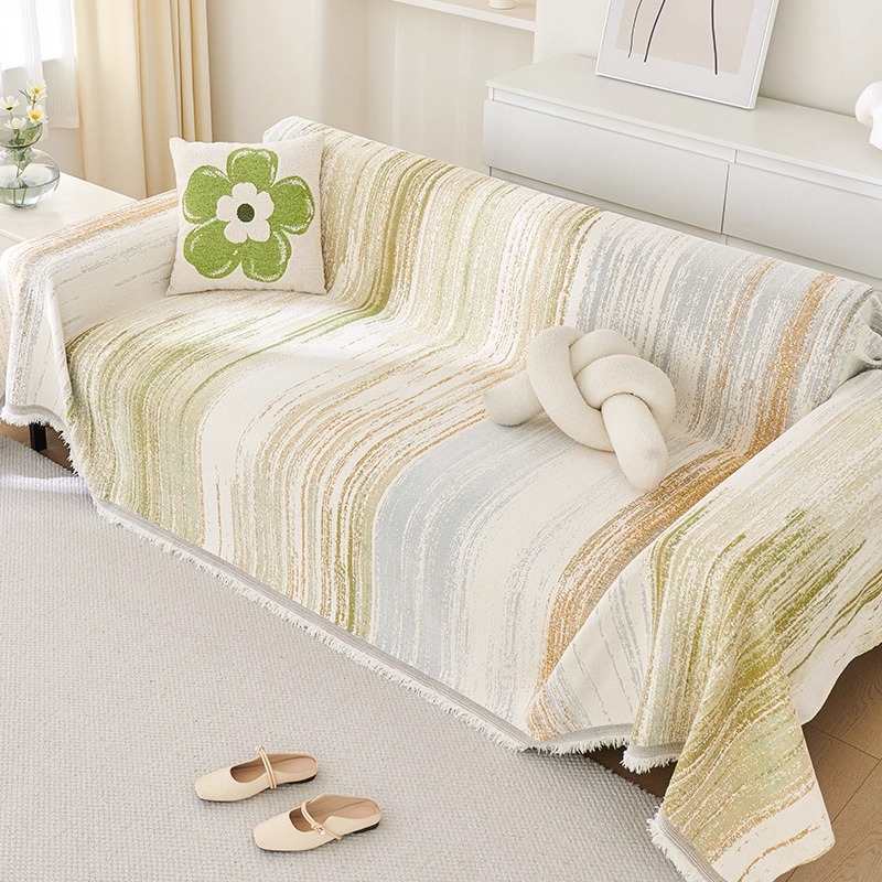 北欧グラデーション ソファーカバー 4人掛け 肘あり 肘なし シェニール マルチカバー 綿100% 爪とぎ防止 猫 犬 対策 抜け毛防止 柔らかい 厚手 ズレにくい かけるだけ 洗える 春夏秋冬