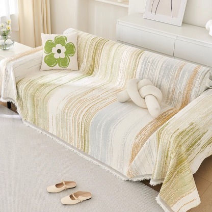 北欧グラデーション ソファーカバー 4人掛け 肘あり 肘なし シェニール マルチカバー 綿100% 爪とぎ防止 猫 犬 対策 抜け毛防止 柔らかい 厚手 ズレにくい かけるだけ 洗える 春夏秋冬