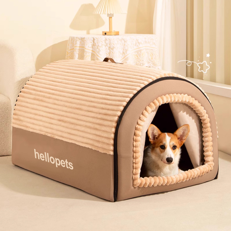 取り外せる保温キャットハウス 猫ハウス ドーム型 ペットベッド 冬用 2WAY 犬猫兼用 ふわふわ もこもこ 広々スペース 洗える クッション付き 滑り止め ぐっすり眠れる 高反発 PPコットン 小型犬 中型犬 大型犬 寒さ対策-Giipet