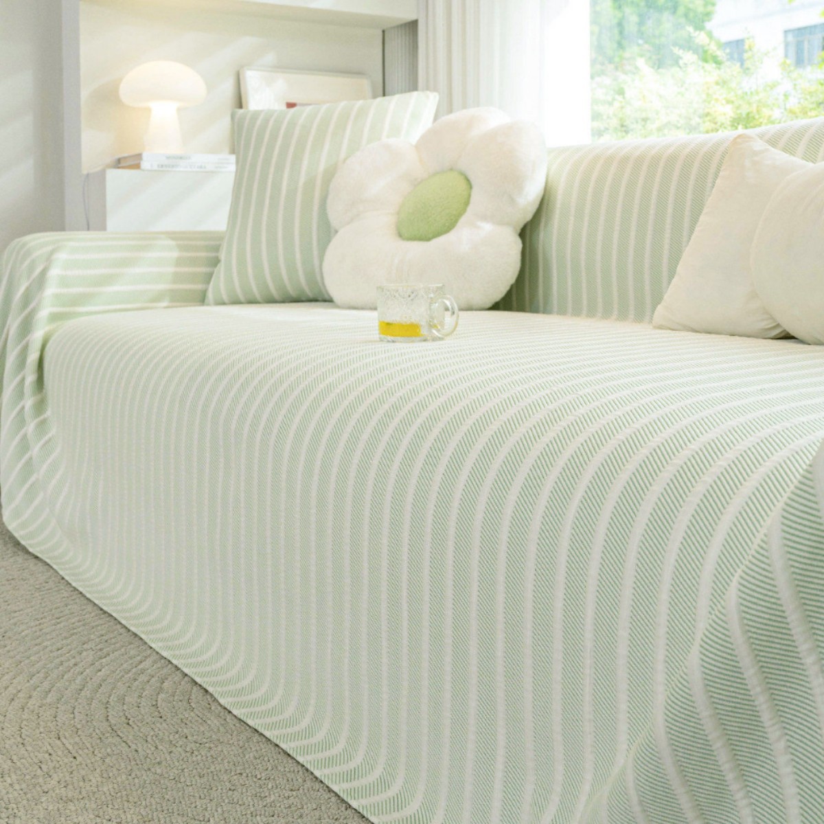 浅草模様ソファカバー 接触冷感 ひんやり 夏用 和柄 涼感 暑さ対策 蒸れない 爽やか 犬猫対策 汚れ防止 爪とぎ防止 肘あり 肘なし マルチカバー 滑り止め 洗える 1-4人掛け