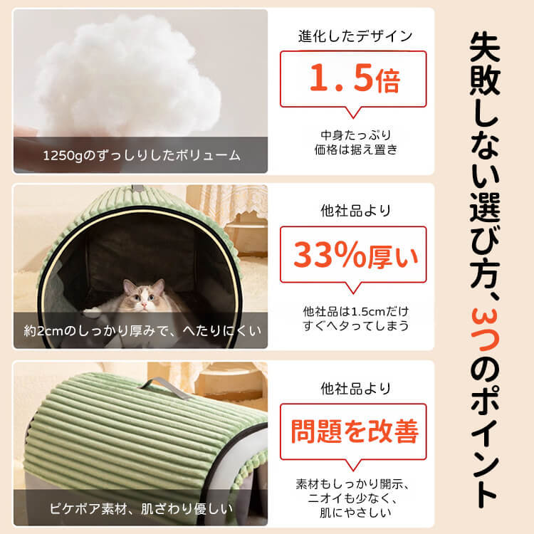 取り外せる保温キャットハウス 猫ハウス ドーム型 ペットベッド 冬用 2WAY 犬猫兼用 ふわふわ もこもこ 広々スペース 洗える クッション付き 滑り止め ぐっすり眠れる 高反発 PPコットン 小型犬 中型犬 大型犬 寒さ対策-Giipet
