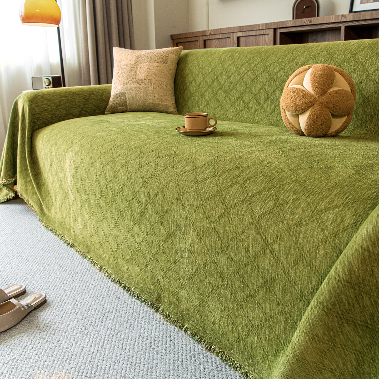 ダイヤモンド柄 ソファスロー 凹凸加工  3人掛け ジャガード織り マルチカバー シェニール 厚手 引っ掻きに強い 爪とぎ防止 汚れ防止 リバーシブル 北欧 おしゃれ 肘あり 肘なし 春夏秋冬 丸洗いOK 5色展開