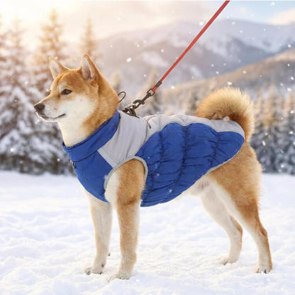 Giipet-撥水防風防寒ドッグウェア 犬用ジャケット 反射デザイン 三層キルティング 中綿入り 防風 防水 防汚 XL〜6XL 冬用犬服 着脱簡単 夜間反射ストラップ ハーネス付き 体温保持 風防止 耐寒加工 ジャケット式-Giipet