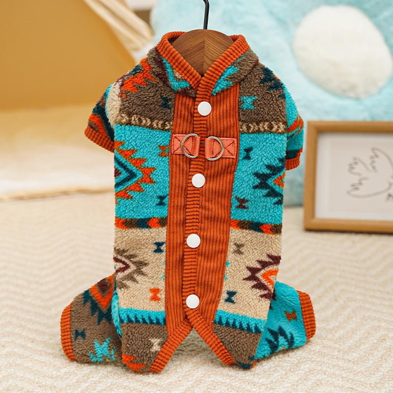 背中開き裏フリース犬服 ドッグウェア 冬用 防寒保温 ラムファー コーデュロイ 厚手 着たままトイレOK 着脱簡単 リードDカン付き 四脚対応 首元防寒 洗濯機OK 多頭飼い 写真映え シニア犬にも