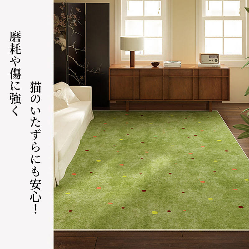 ヴィンテージ風防水防汚カーペット ペット用 10mm厚 抗菌防臭 滑り止め 洗えるラグマット 爪とぎ対策 おしゃれ デザイン ふわふわ 柔らかい肌触り お手入れ簡単 ダニ防止 年中快適 リビング インテリア-Giipet