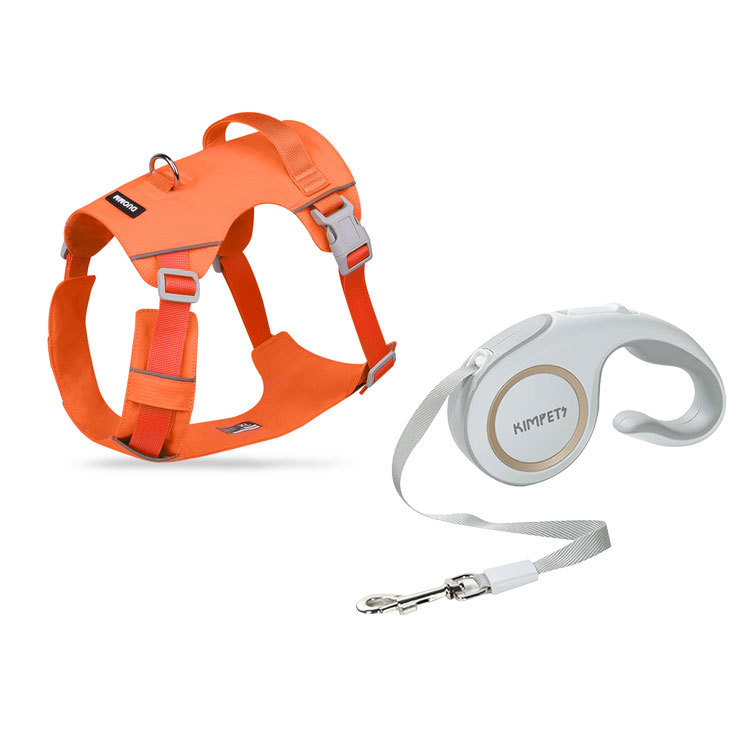 軽量犬用ハーネス 小型犬中型犬大型犬兼用  軽量設計 反射テープ付き 夜間散歩安心 引っ張り防止機能 高密度オックスフォードクロス 撥水加工 耐引裂 耐摩耗 折り返し仕上げで肌に優しい 360°包み込む快適フィット 調節可能バックル付き 前後Dリング おしゃれデザイン 4色選べる 2.5-45kg対応 サイズ調節簡単 首負担軽減 愛犬の安心安全散歩用-Giipet