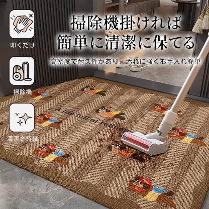 玄関用ソフト珪藻土マット ペット対応 滑り止め吸水速乾 防汚防塵 耐摩耗 高密度フリース 防水防油 お手入れ簡単 猫犬対策 ドア開閉スムーズ 自由カット可能 環境安全素材