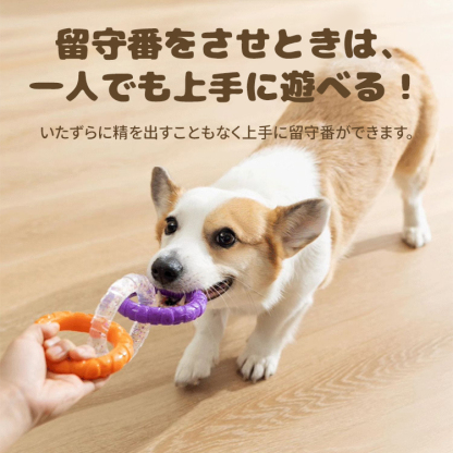 Giipet-犬用噛むおもちゃ TPR耐久素材 デンタルケア 歯を傷つけない 無臭 安全 破壊されにくい ストレス発散 引っ張りっこおもちゃ 大小型犬対応 お手入れ簡単 多色展開