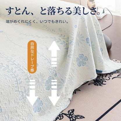 花柄刺繍涼感ソファーカバー 接触冷感 1~4人掛け  アイスシルク ひんやりシート マルチカバー 敷きパッド 滑り止め 12時間持続 クッション 吸湿 通気性 速乾 洗える 犬 猫 ペット用品 北欧 おしゃれ