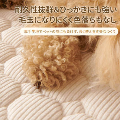 ペット用ソファマット ふんわり弾力 快適寝心地 75×75cm パール起毛生地 多色展開 犬猫兼用 大型犬対応 爪とぎ防止 滑り止め 洗濯機OK 年中快適 耐久性抜群 ズレ防止 厚手枕付き 安眠ベッド